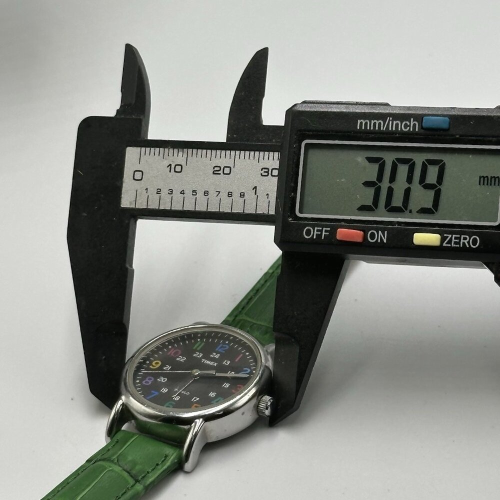 Timex Watch Women Silver Tone Black Dial Multicolored Numberals New Battery - Picture 10 of 12